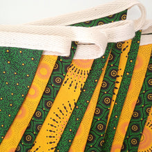 Load image into Gallery viewer, Green and Gold Shweshwe Bunting Banner - Medium Flags
