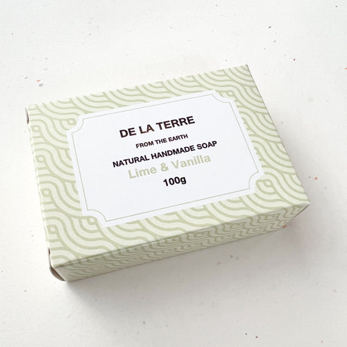 Lime and Vanilla Handmade soap in a box