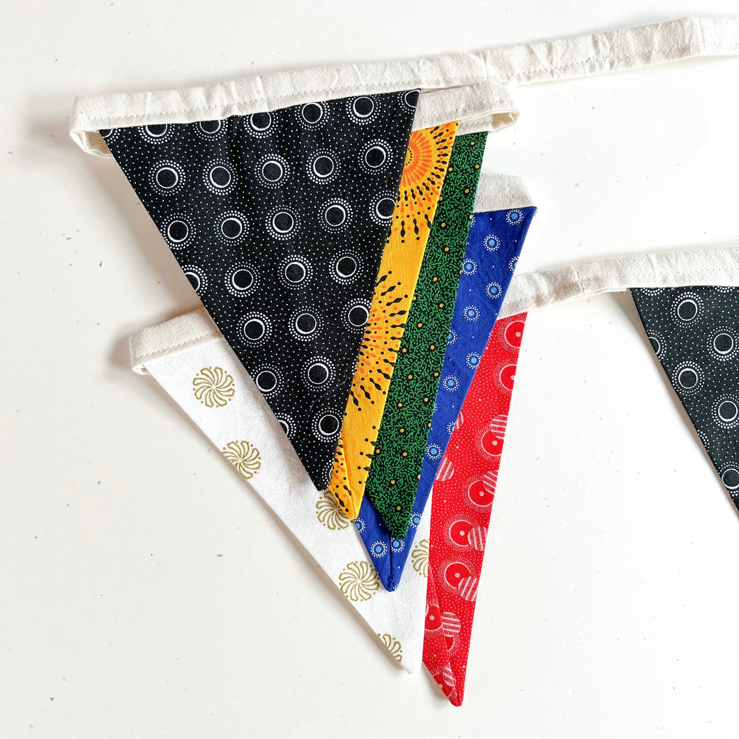 Mzansi Shweshwe Bunting Banner - Medium Flags